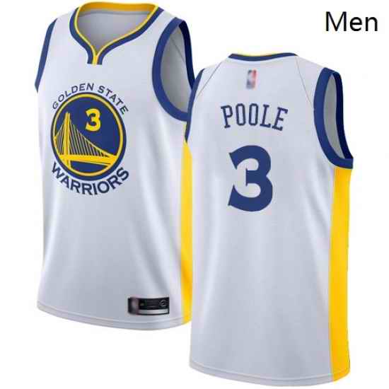 Warriors #3 Jordan Poole White Basketball Swingman Association Edition Jersey